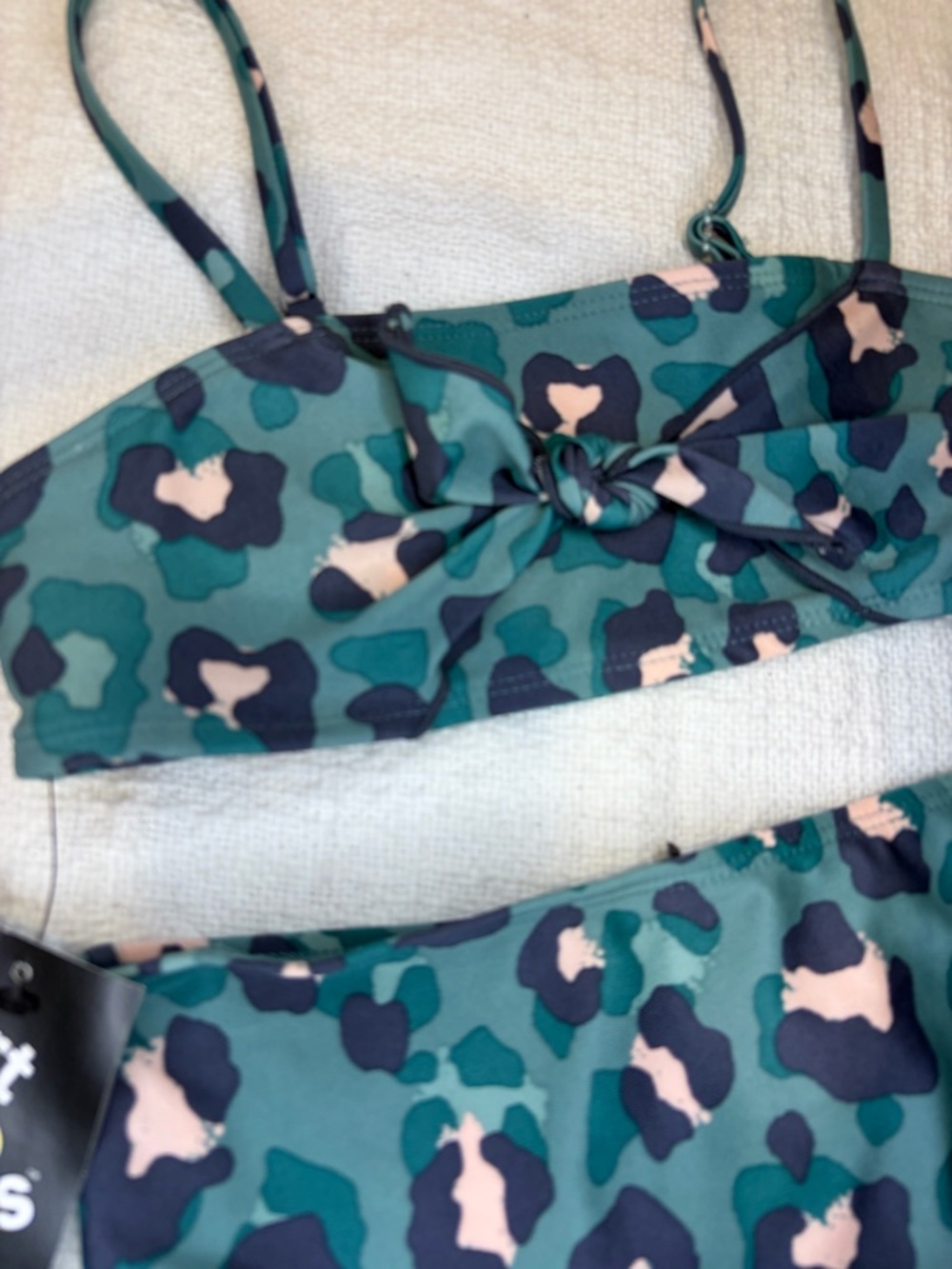 NWT Art Class Girls Bikini Set Leopard Print High Waist Swimsuit Large 10/12 - Picture 2 of 5
